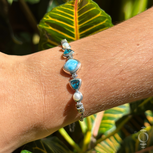 Zilveren Hemelse Larimar Armband, 925 sterling zilver NU 30% KORTING