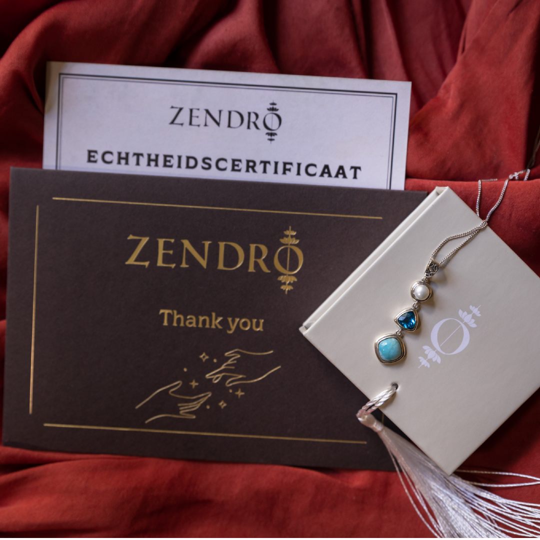 Zilveren Hemelse Larimar Ketting