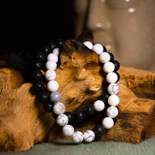 Lavasteen armbanden set