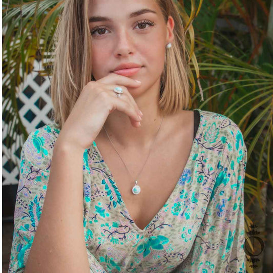 Vintage Larimar Ketting, 925 sterling zilver