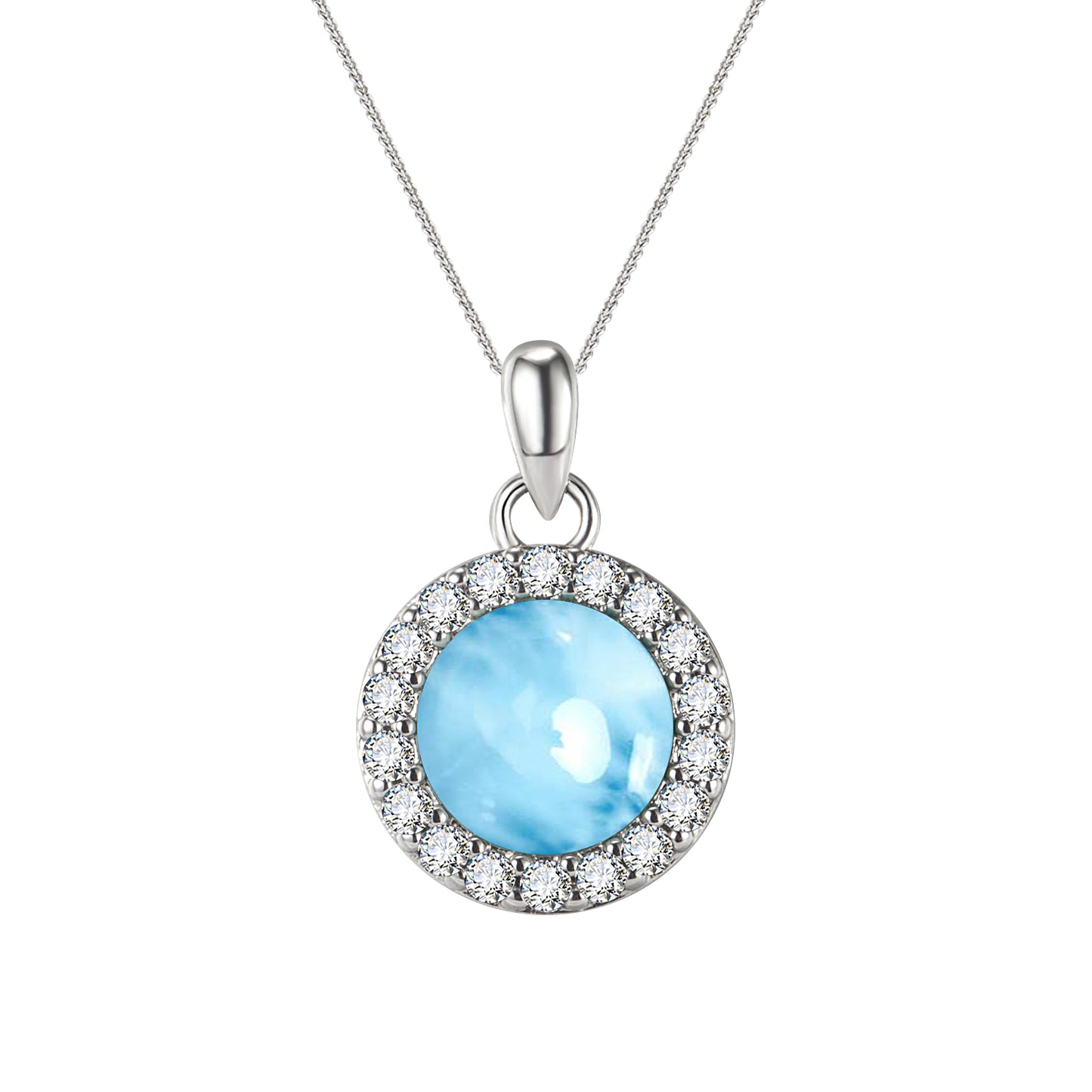 Vintage Larimar Ketting, 925 sterling zilver