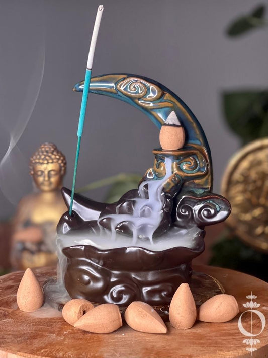 Halve Maan - Wierookhouder waterval - Incense Burner