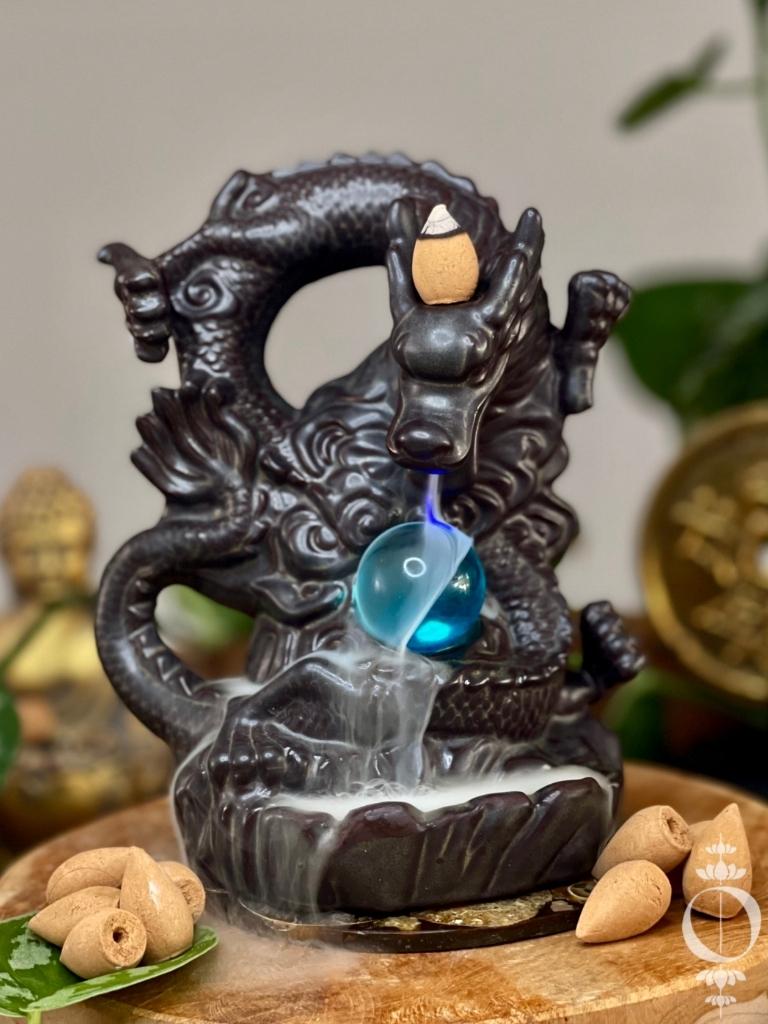 LED Draak - Wierookhouder waterval - Incense Burner