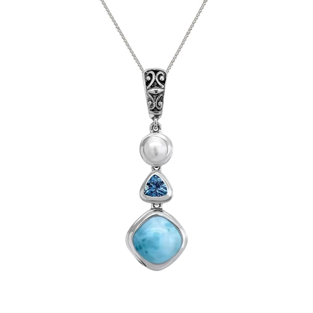 Zilveren Hemelse Larimar Ketting