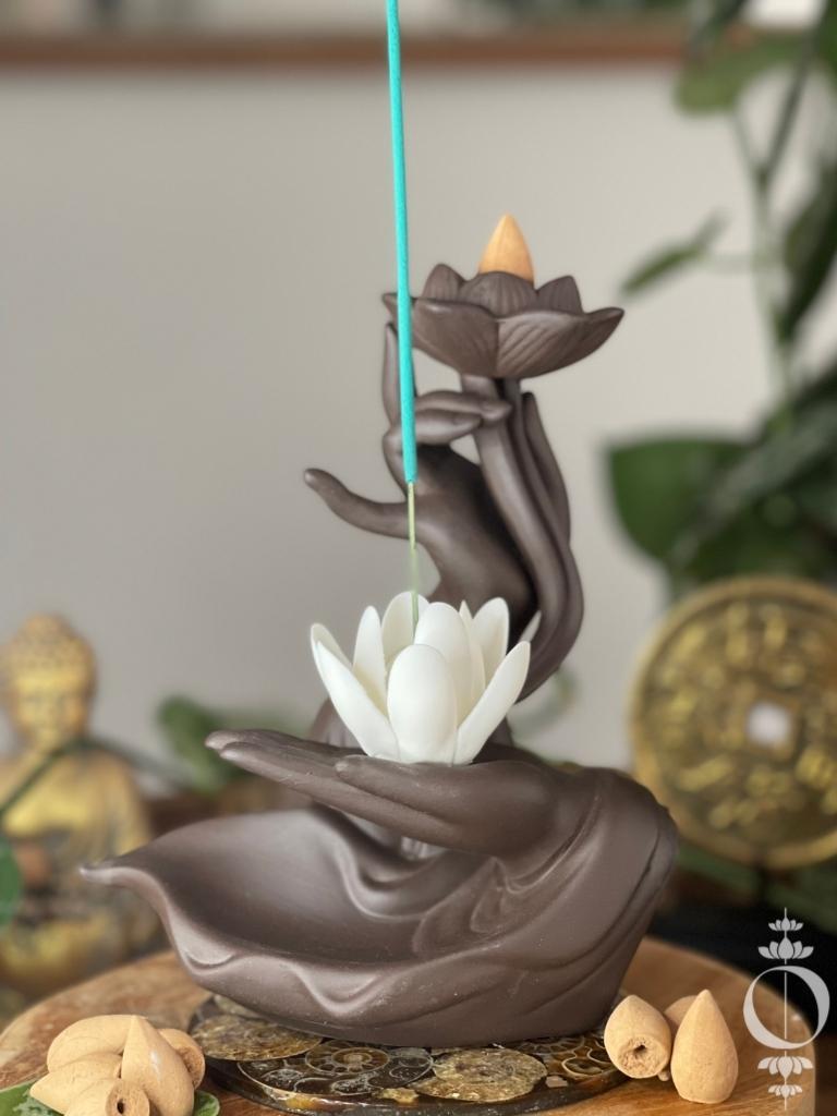 Lotus Hand - Wierookhouder waterval - Incense Burner