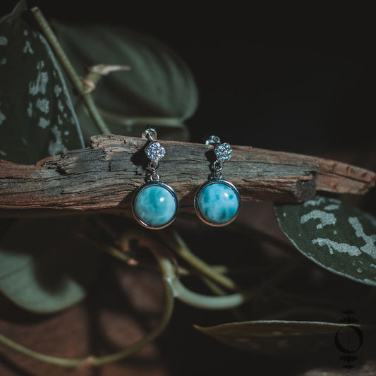 Bliss Larimar Oorbellen, 925 sterling zilver