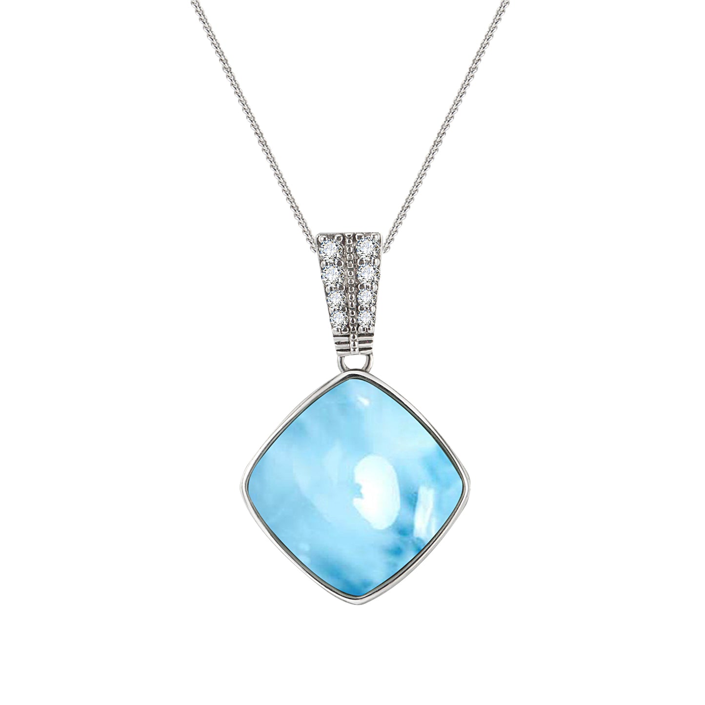 Classic Larimar Ketting, 925 sterling zilver