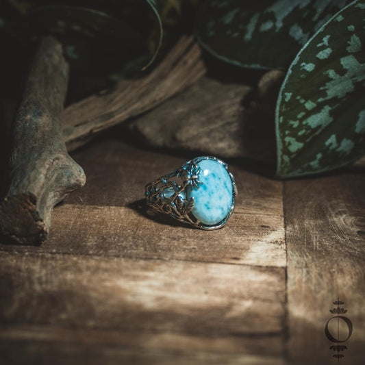 Nature Larimar Ring, 925 sterling zilver