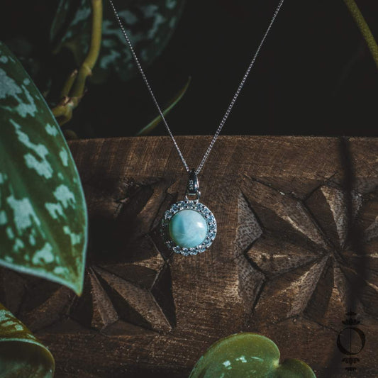 Vintage Larimar Ketting, 925 sterling zilver