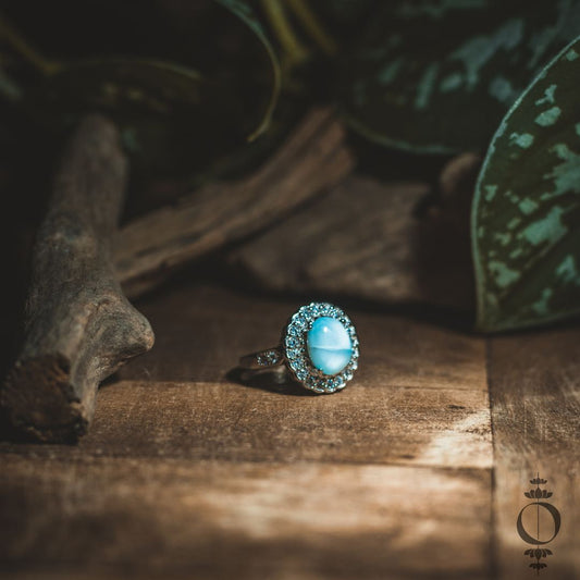Vintage Larimar Ring, 925 sterling zilver