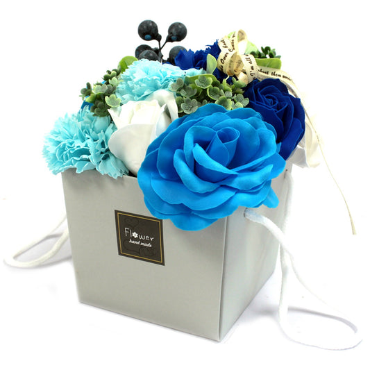 Luxe Boeket Zeep Bloemen Blauw