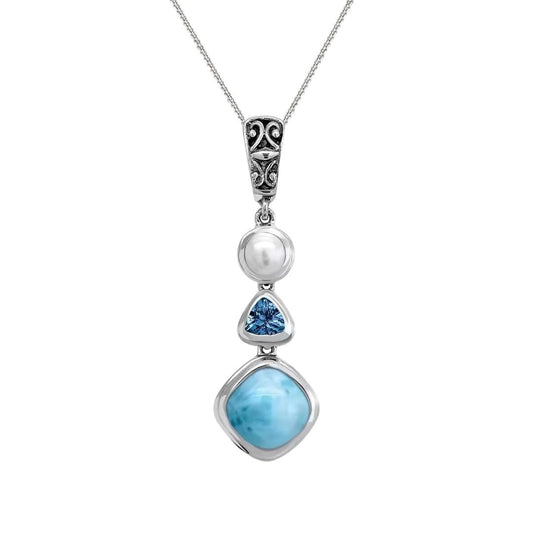 Zilveren Hemelse Larimar Ketting